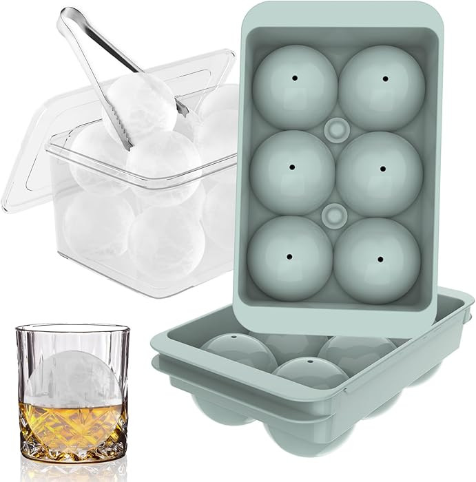 WIBIMEN Large Ice Cube Molds, Big Round Whiskey Ice Cube Trays for Freezer, Easy to Fill & Releas... | Amazon (US)