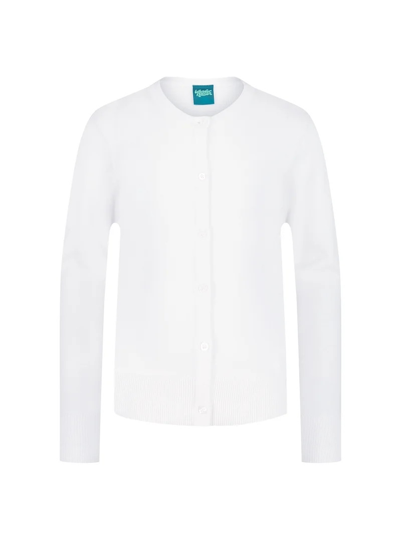 Wonder Nation Girls School Uniform Knit Cardigan Sweater, Sizes 4-18 | Walmart (US)