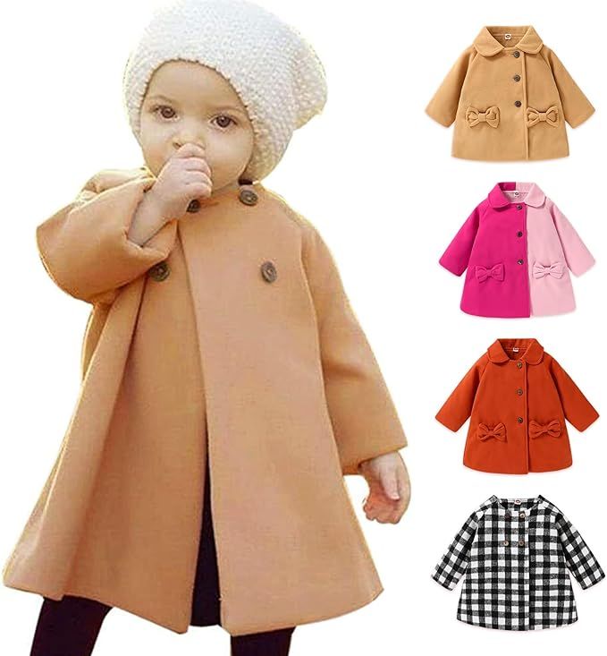 SWNONE Baby Coats Spring Fall Kid Baby Girl Cloak Button Jacket Clothes Baby Outwear Clothes | Amazon (US)