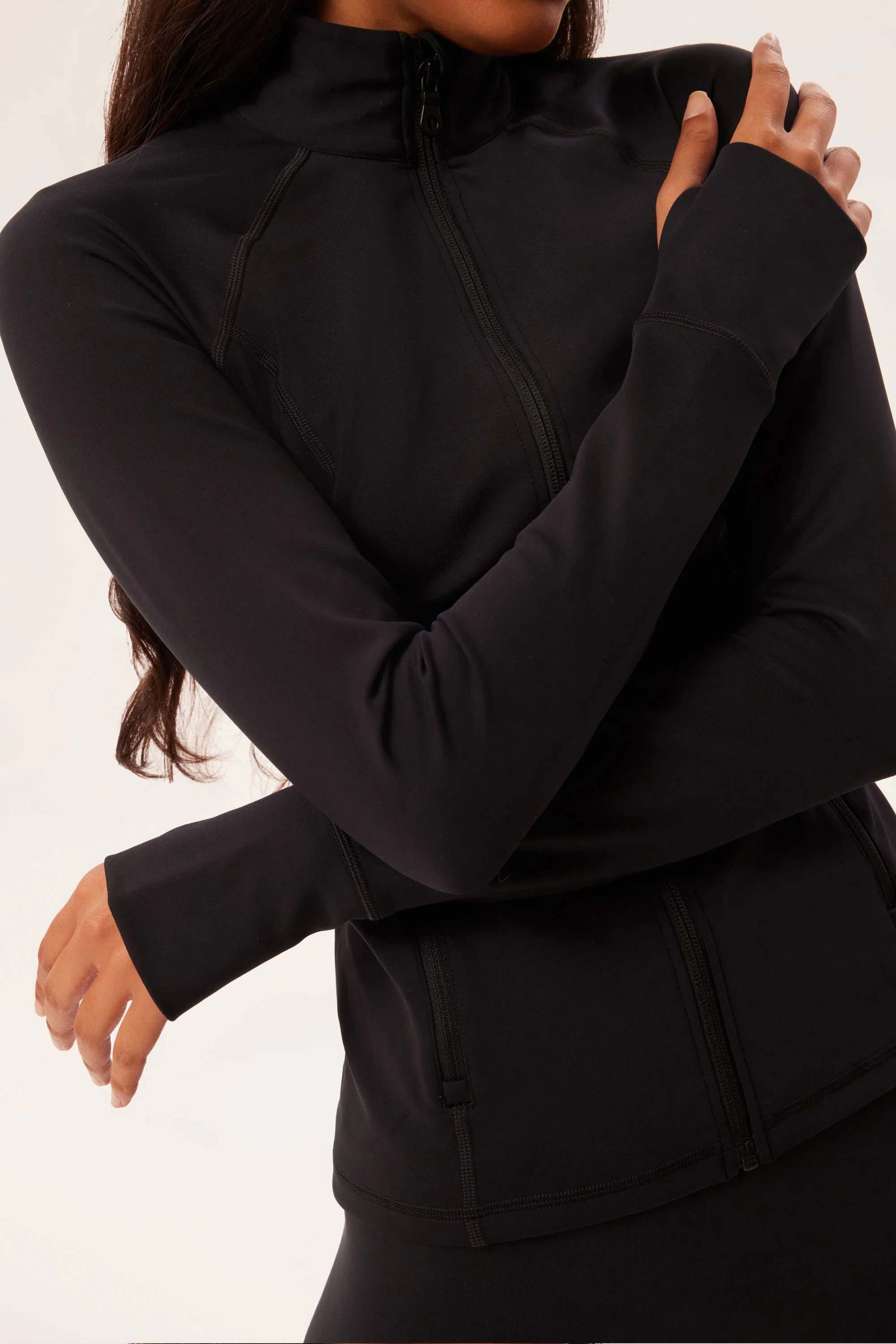 Black Eliza Zip Jacket | Girlfriend Collective