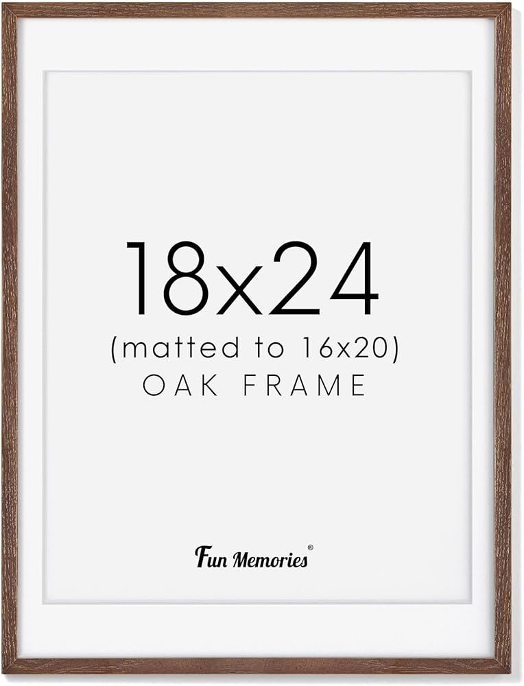 18x24 Picture Frame, Solid Oak Wood Frame 18 x 24, 18"x24" Poster Frame for Wall, 18x24 Frame wit... | Amazon (US)
