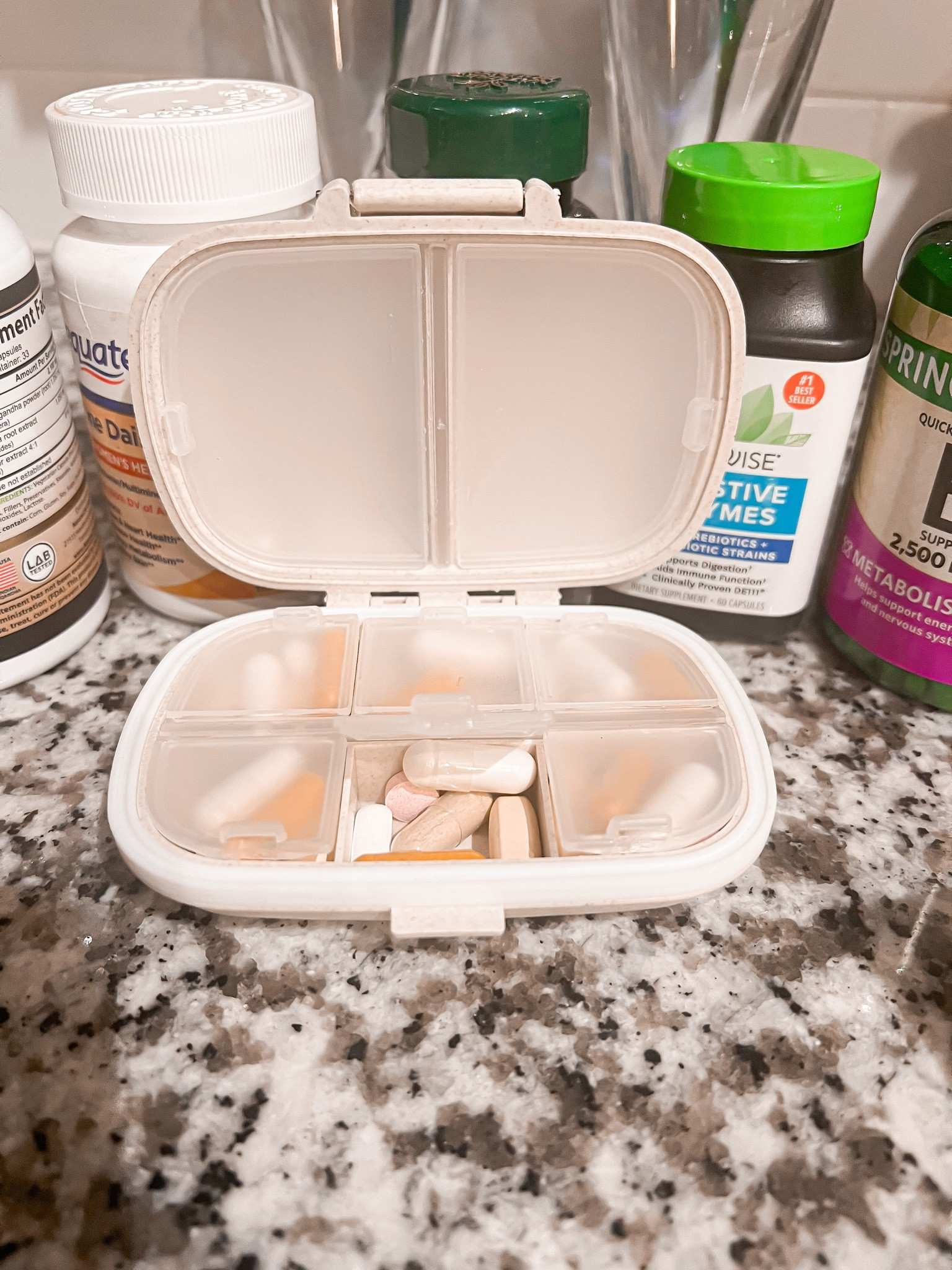 Amazon find
Pill organizer 

This case is perfect for at home or on the go. It comes with labels and blank labels to write your own. It has 6 small compartments and two large ones 

It also comes a part for easy cleaning 

Amazon find, amazon must have, pill organizer, travel organizer, Womens daily vitamin, Womens probiotic, turmeric, ashwaganda, digestive medicine, zinc, amazon vitamins, health finds 

#LTKFitness #LTKFind #LTKhome