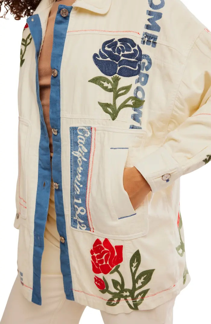 Field of Roses Embroidered Denim Jacket | Nordstrom