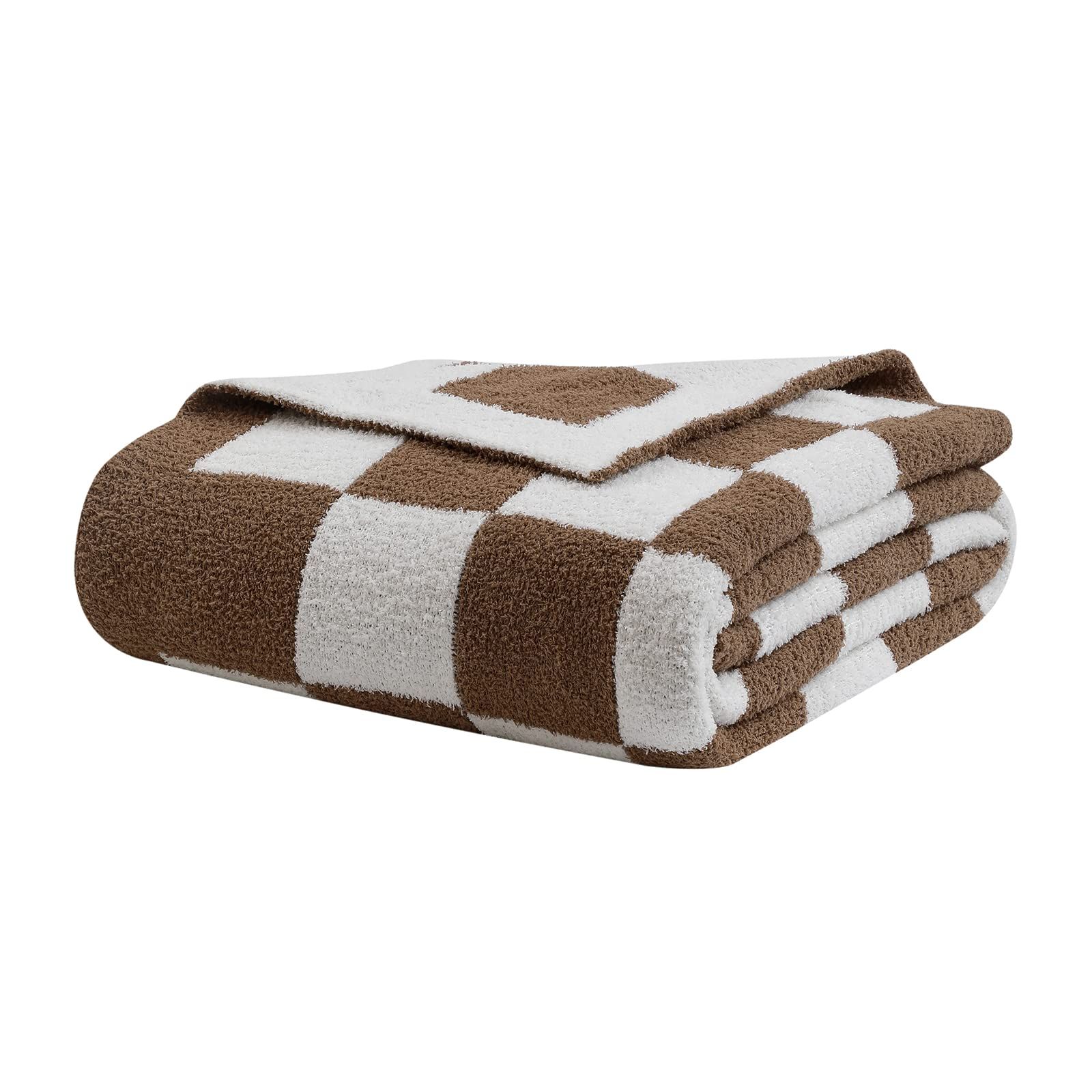 Fuzzy Checkerboard Grid Throw Blanket Soft Cozy Warm Microfiber All Season Blanket Decor for Couc... | Amazon (US)