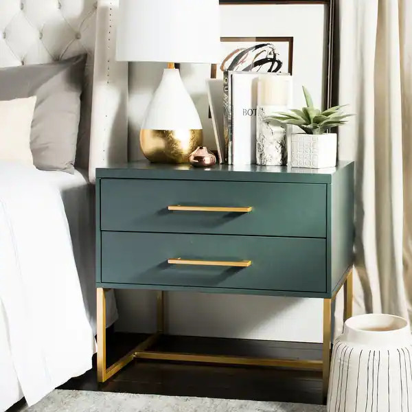 SAFAVIEH Estelle Teal Nightstand - 29.5" x 20" x 27" | Bed Bath & Beyond
