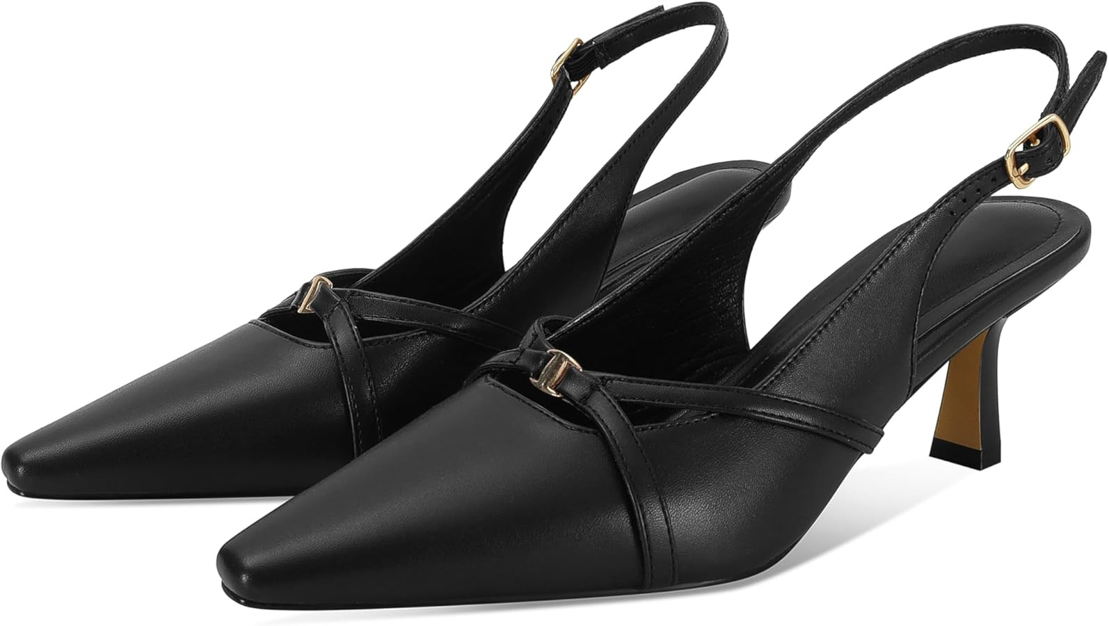 SOVANYOU Women's Pointed Toe Slingback Pumps Low Kitten Heels Dress Shoes Comfortable Dress Work ... | Amazon (US)