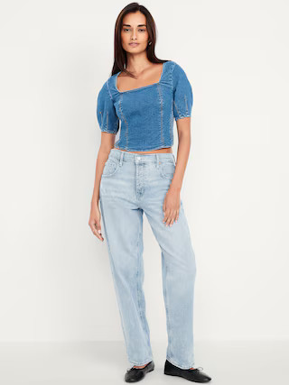 Mid-Rise Slouchy Straight Jeans | Old Navy (US)