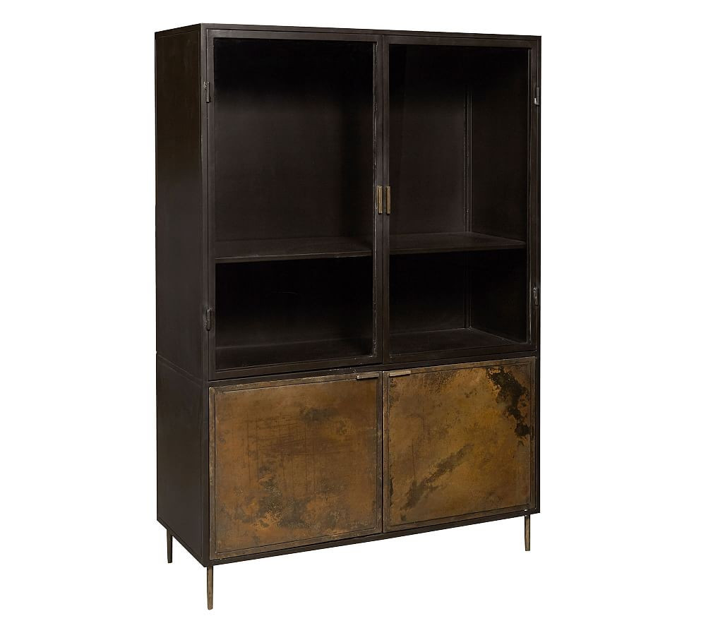Metalli 40"" Metal Bar Cabinet, Brown | Pottery Barn (US)