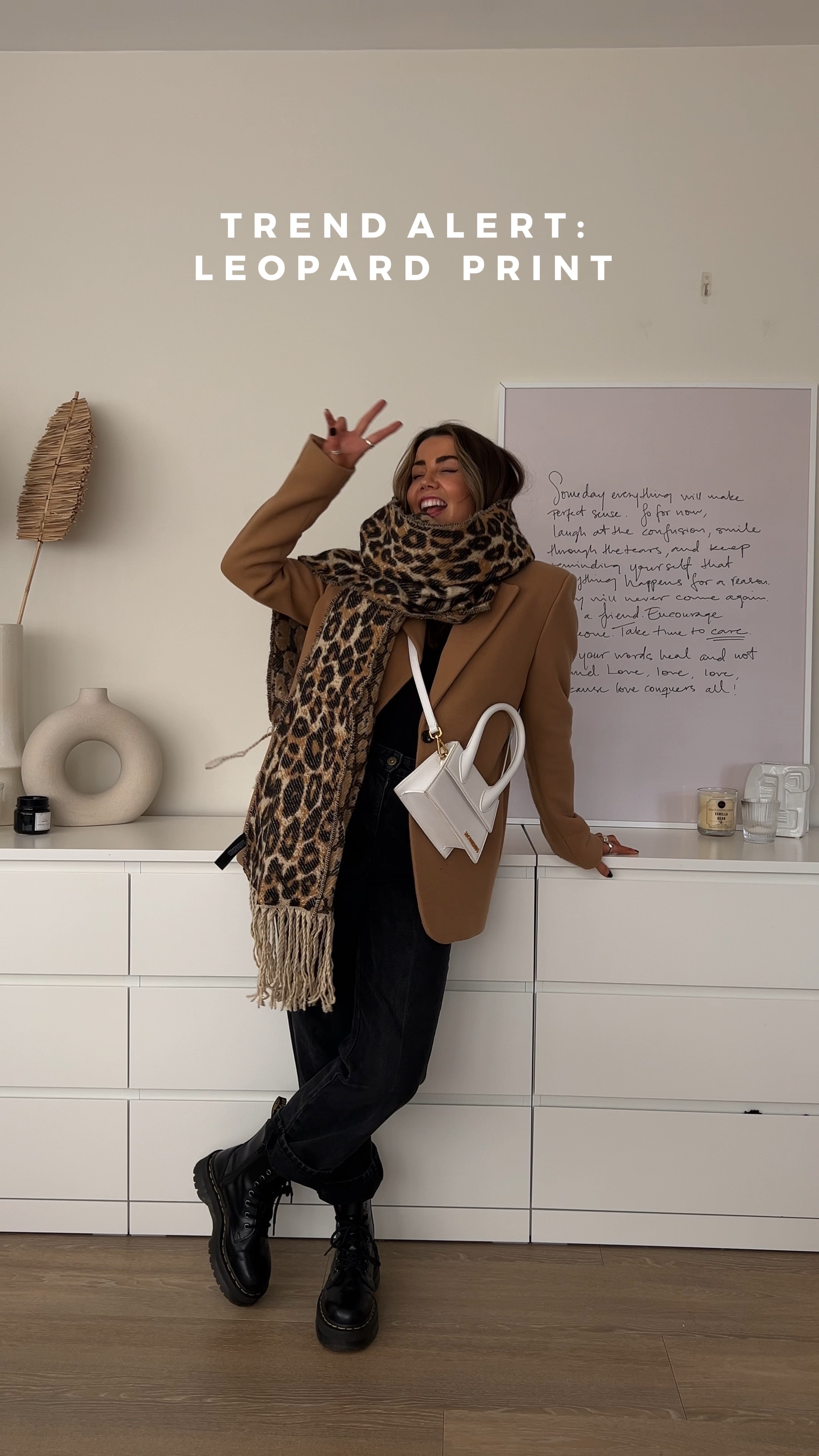 Easy winter outfit styling leopard print with my capsule wardrobe! 

And other stories camel wool blazer, Jacquemus le chiquito bag in white, black ribbed roll neck and asos straight leg cropped jeans with dr marten Jadon boots 

#LTKfindsunder50 #LTKfindsunder100 #LTKstyletip