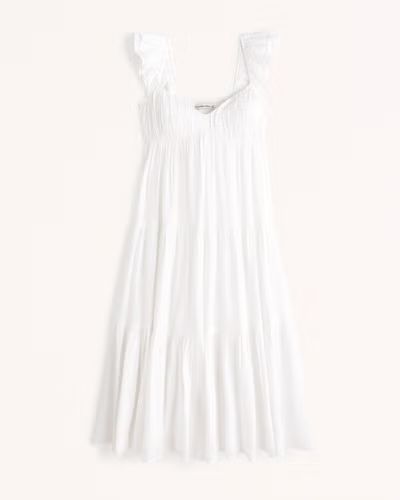 Ruffle Flutter Sleeve Sheer Maxi Dress | Abercrombie & Fitch (US)