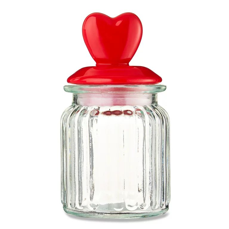 Valentine's Day Way To Celebrate Glass Jar  With Red Heart  Ceramic Top  5.5“H | Walmart (US)