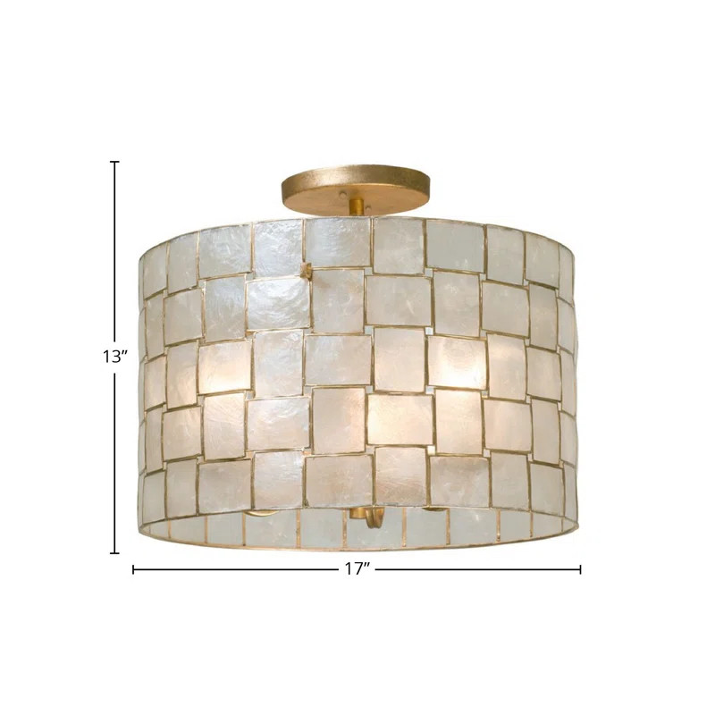 Roxy 3 LT Oxidized Gold Leaf Semi-Flush Mount Kalco | Wayfair North America