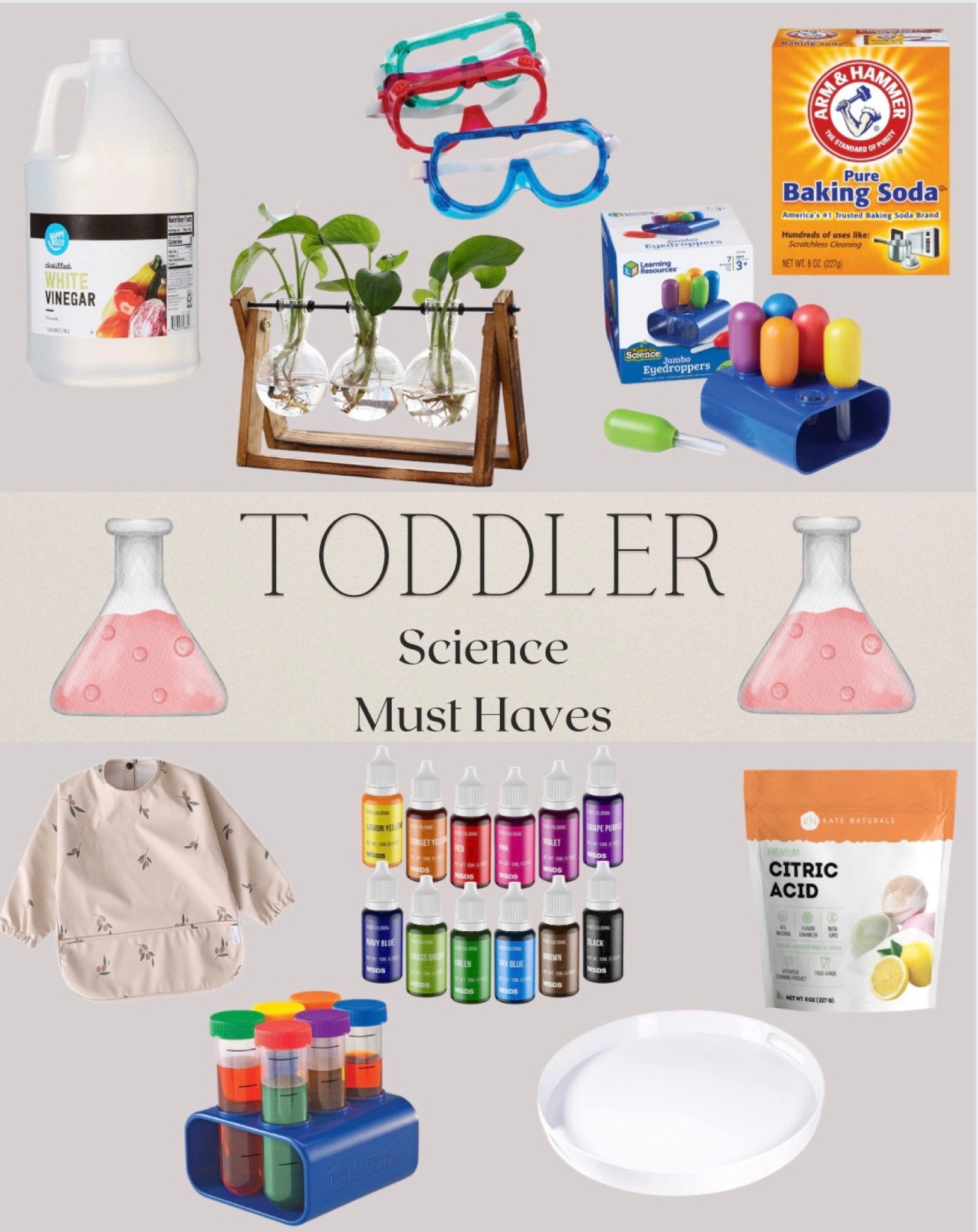 Toddler science experiment must haves. #toddleractivities #science #toddlers

#LTKkids #LTKfamily #LTKGiftGuide