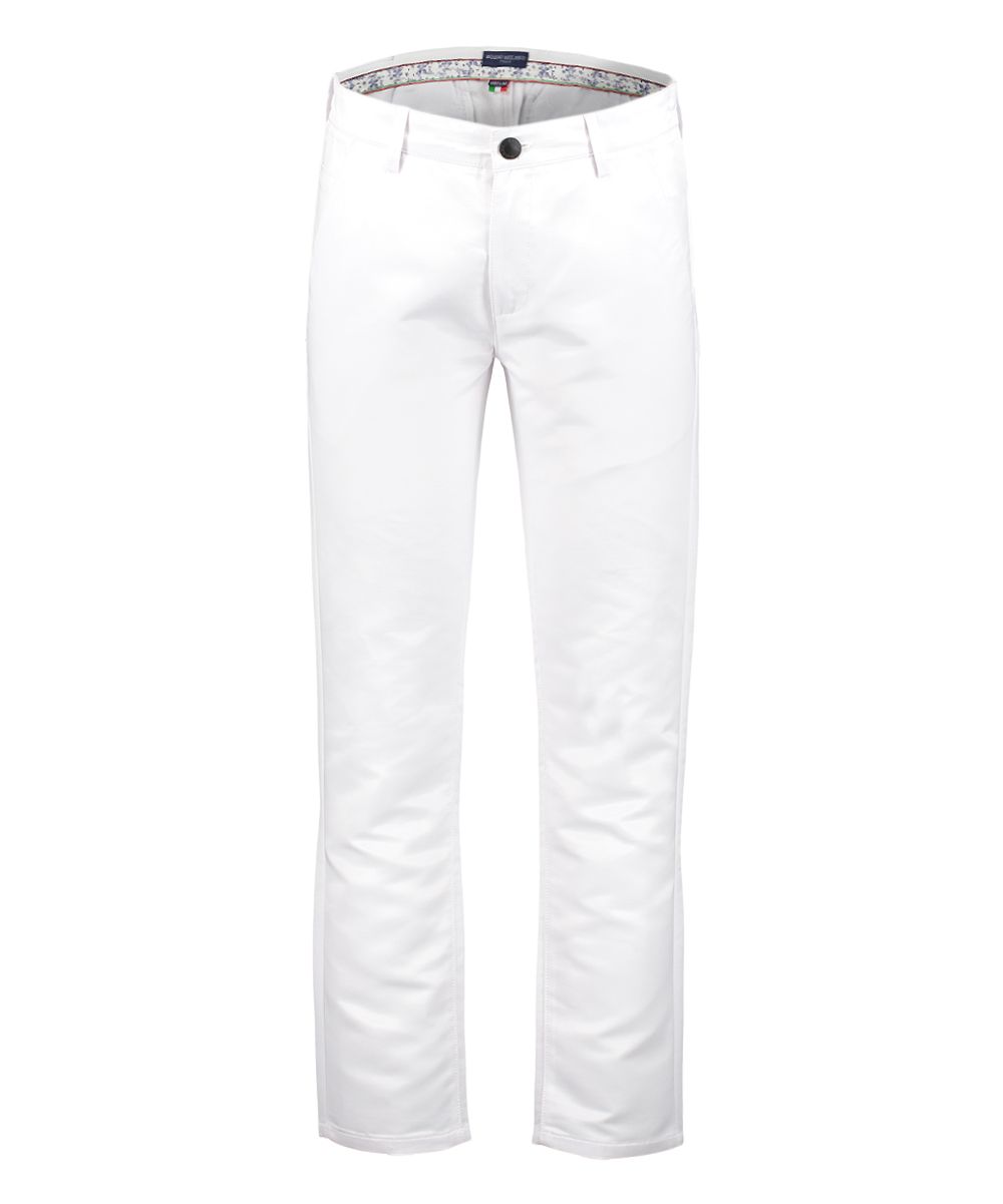 Rosso Milano Men's Dress Pants WHITE - White Chino Slim-Fit Pants - Men | Zulily