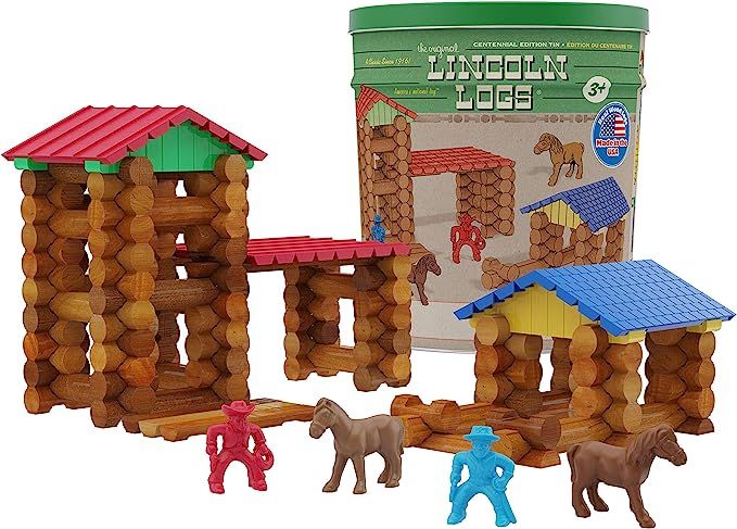 Lincoln Logs Centennial Edition Tin Amazon Exclusive-150+ Pieces-Real Wood-Ages 3+-Best Retro Bui... | Amazon (US)
