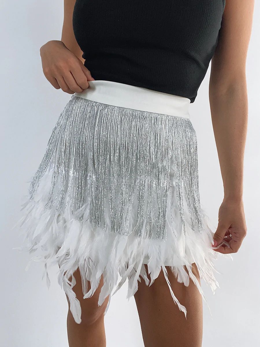 First Come Feather Mini Skirt | Willow Boutique