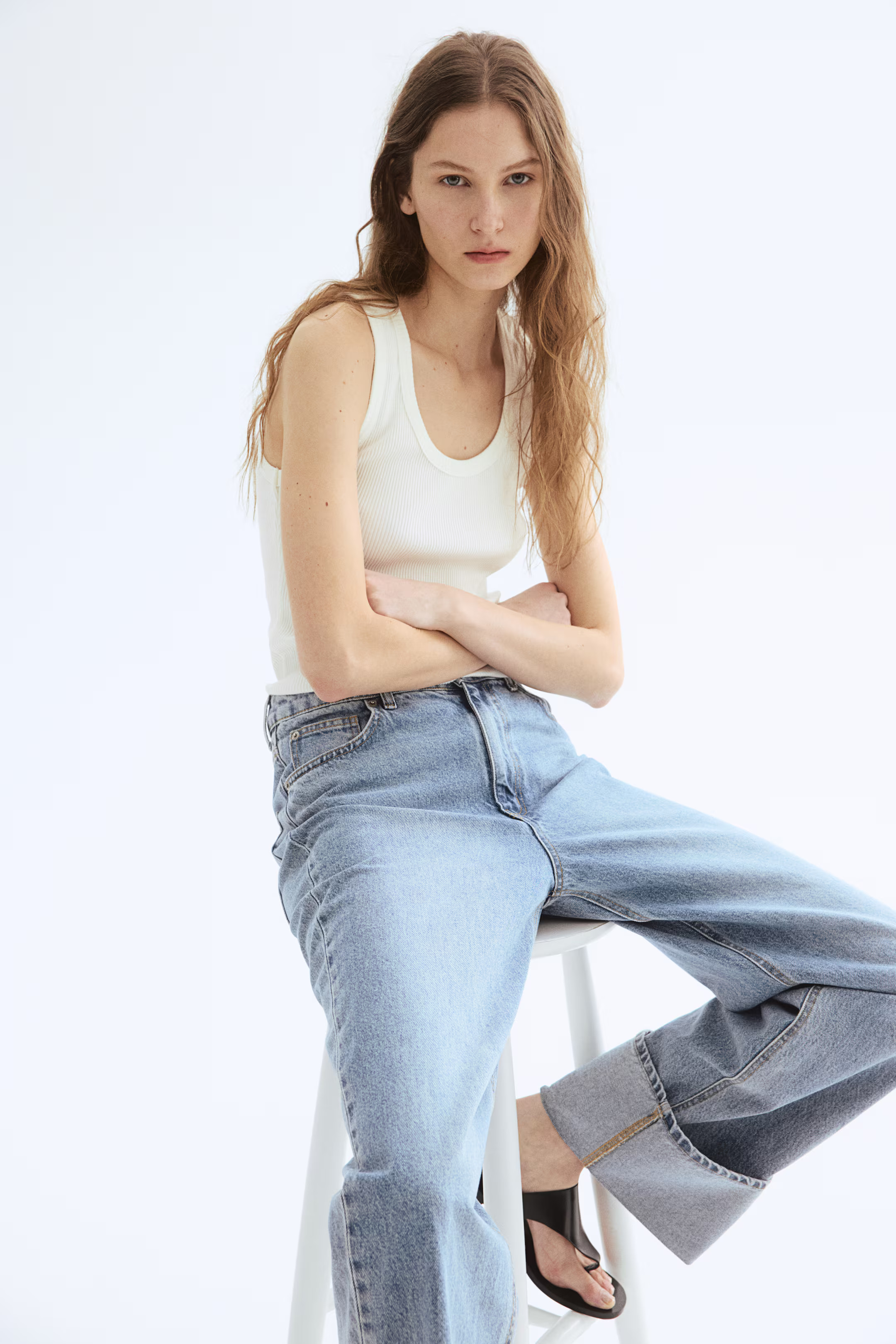 Ribbed pima cotton vest top | H&M (UK, MY, IN, SG, PH, TW, HK)