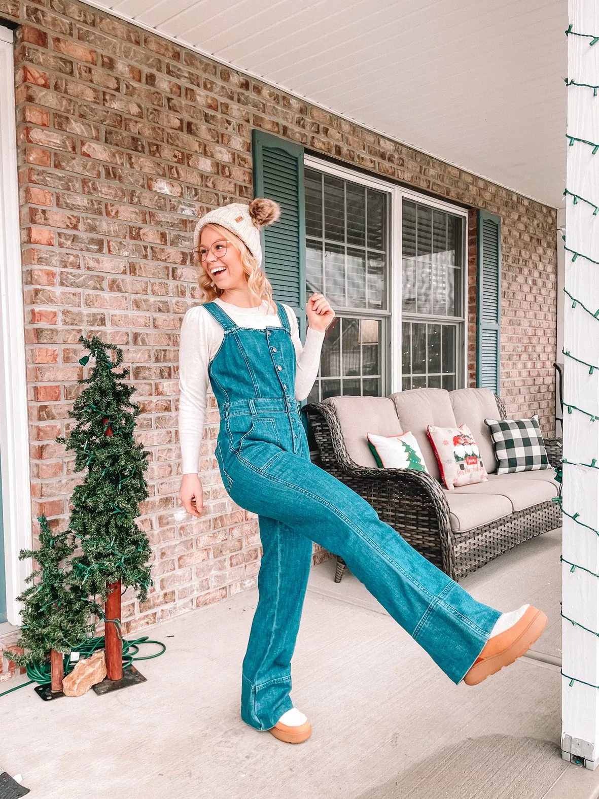 Aerie Denim Kick Flare Overalls curated on LTK