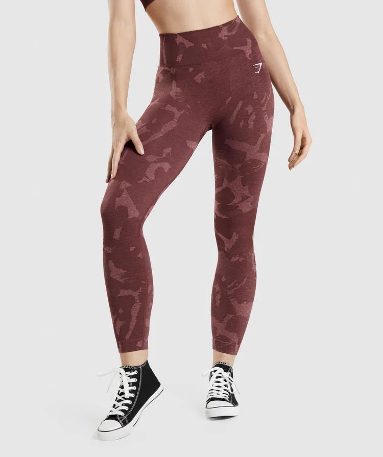 Gymshark Adapt Camo Seamless Leggings - Savanna | Cherry Brown | Gymshark (Global)