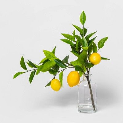 16" x 9" Artificial Lemon Leaf Arrangement Yellow/Green - Threshold™ | Target