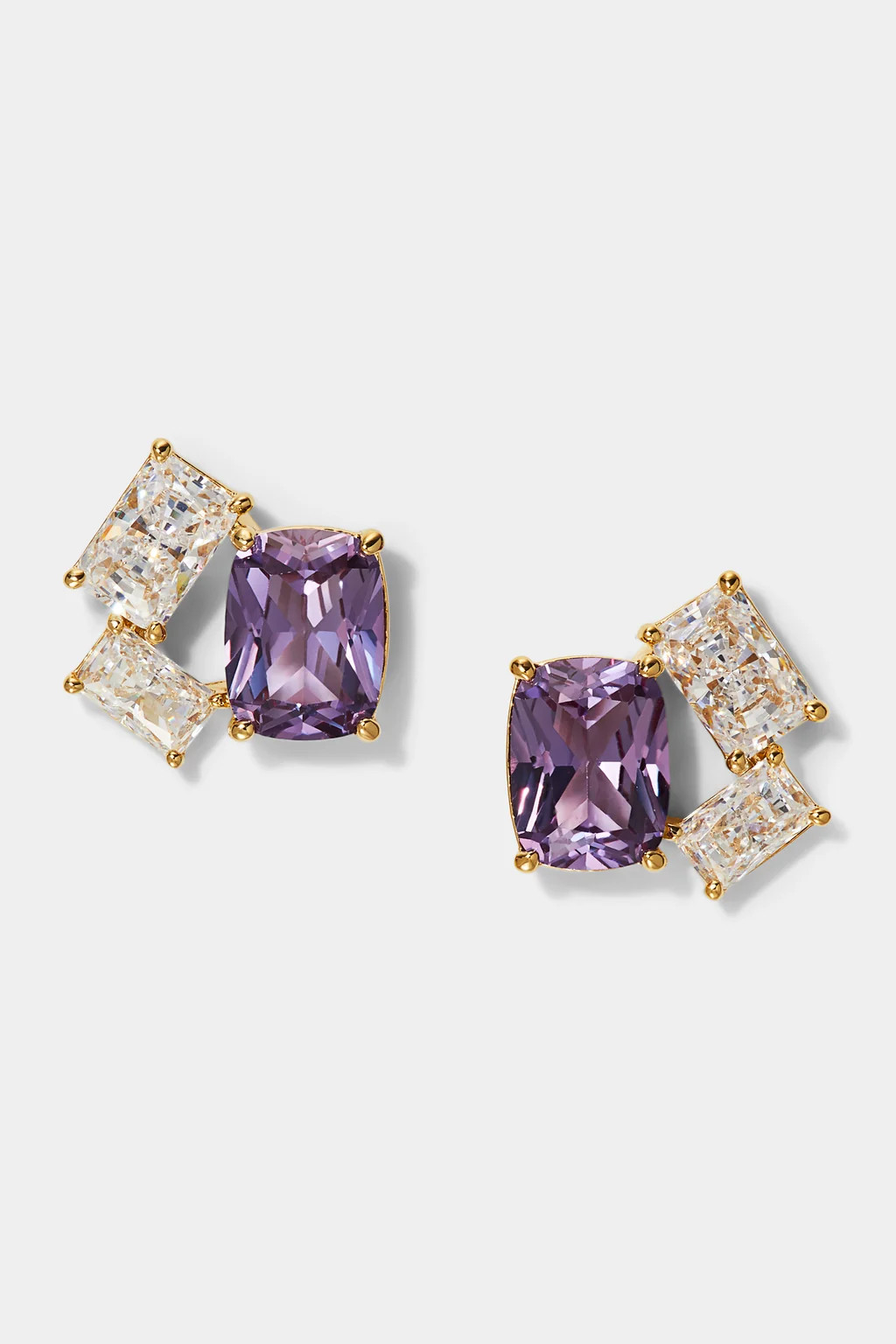 NORTHERN LIGHTS CLUSTER PURPLE CZ STUD EARRINGS | NADRI