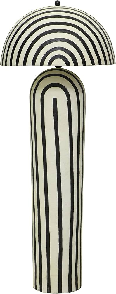Tov Furniture Maiori Black Striped Papier Mache Floor Lamp | Amazon (US)