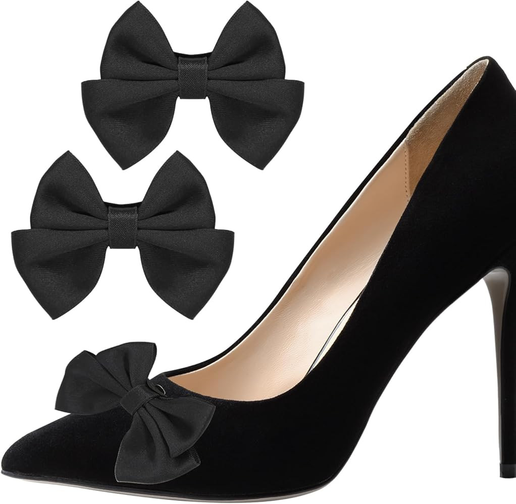 Lot de 2 clips à chaussures noirs détachables avec nœud, accessoires décoratifs pour chaussur... | Amazon (FR)