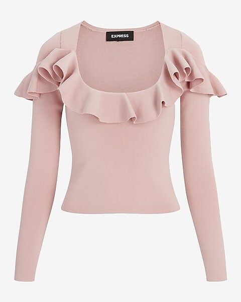 Long Sleeve Ruffle Sweater | Express