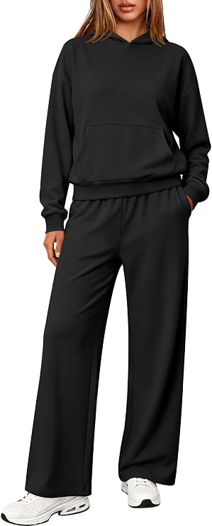 ANRABESS 2 Piece Sets for Women Sweatsuits 2026 Fall Outfits | Fleece Hoodie & Wide Leg Sweatpant... | Amazon (US)