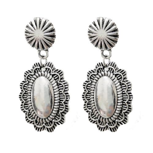 Western Earrings for Women Vintage Concho Earrings Silver Country Concert earrings Western Jewelry for Women Cowgirl | Amazon (US)