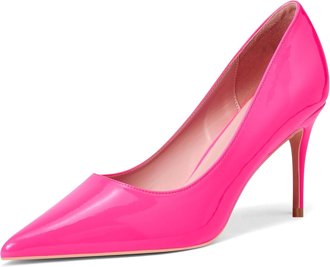 GENSHUO High Heels Pumps for Women Closed Toe 3 Inch Stillettos Heels Dress Shoes | Amazon (US)