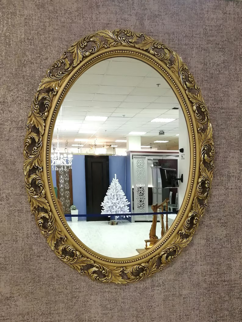 Ornate Antique Gold Wall Mirror, Wall Mirror Large, Wall Mirror Decor, Glass Mirrors, Home Gifts,... | Etsy (US)