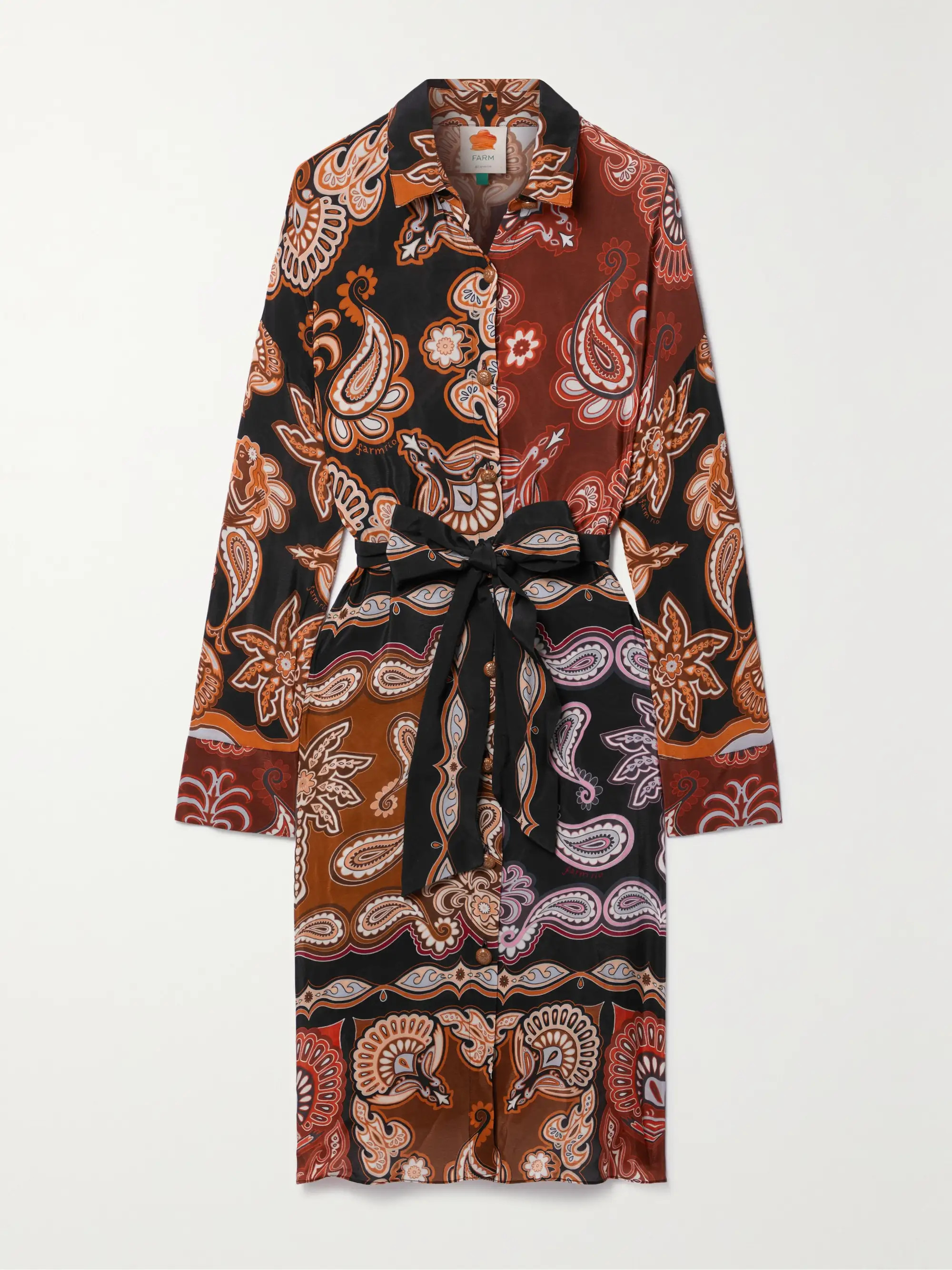 Belted printed crepe de chine tunic | NET-A-PORTER (US)