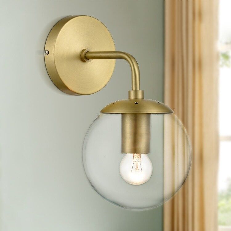 Light Society Tesler Globe Wall Sconce Brushed Brass/White (As Is Item) (Brushed Brass/White) | Bed Bath & Beyond