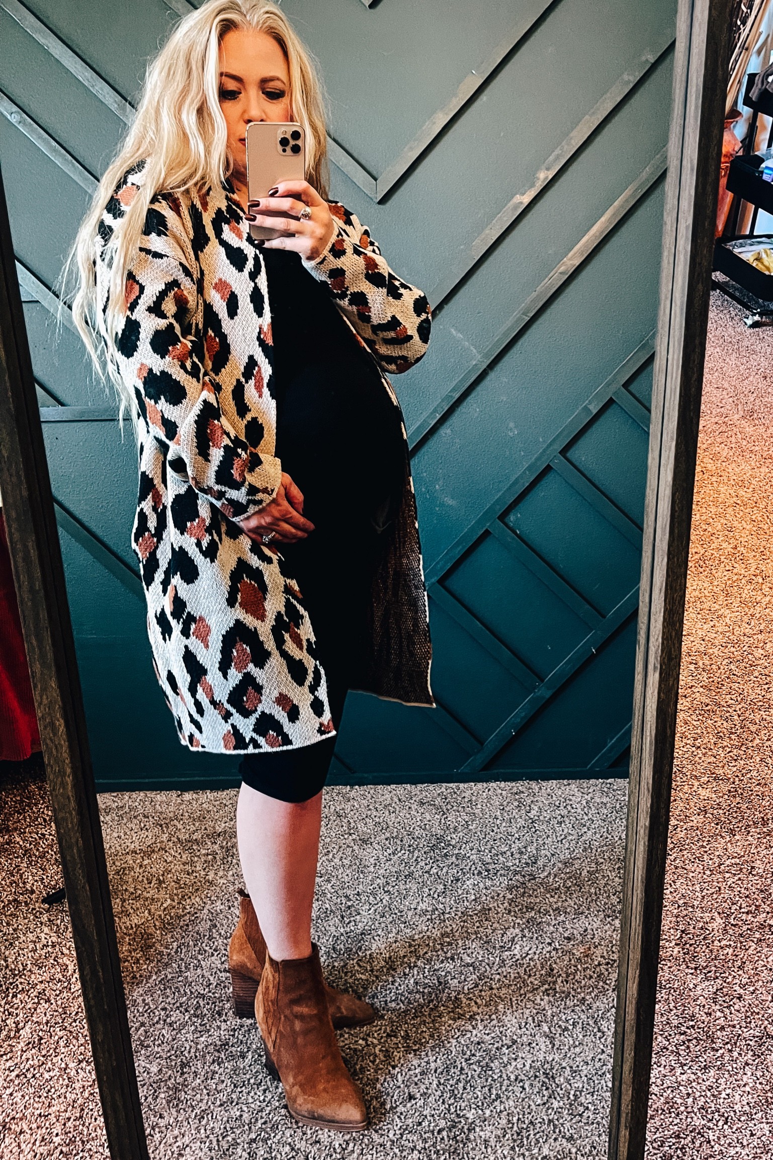 Black bodycon dress paired with target leopard  cardigan 

#LTKbump #LTKshoecrush #LTKunder100