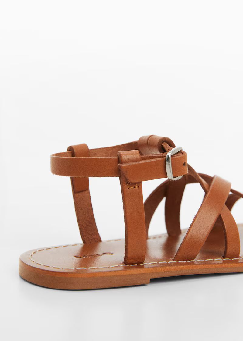 Leather sandals with straps -  Teenage girl | Mango Teen USA | MANGO (US)