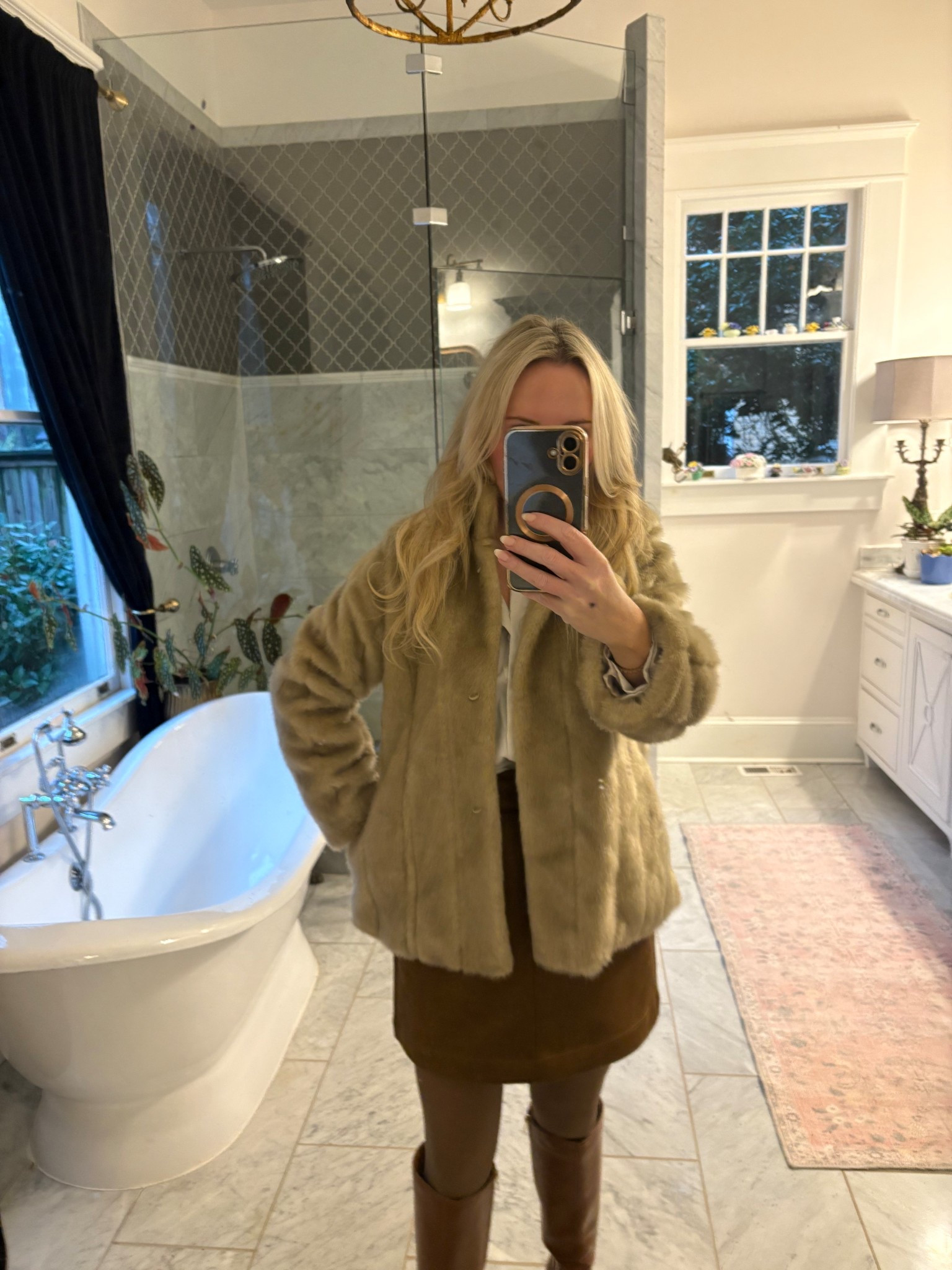 One of my favorite faux fur coats. The style is sold out. There are more from the brand below.