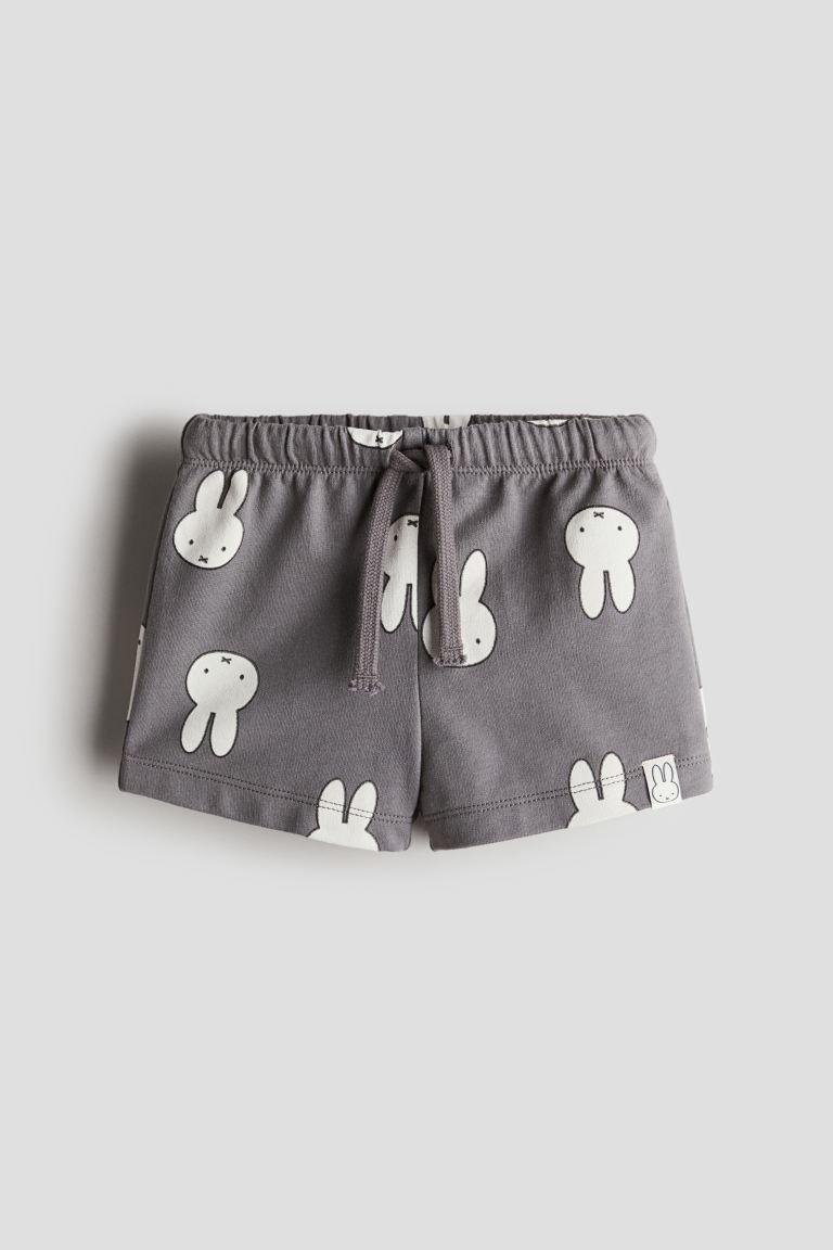 Patterned sweatshirt shorts - Dark grey/Miffy - Kids | H&M GB | H&M (UK, MY, IN, SG, PH, TW, HK)