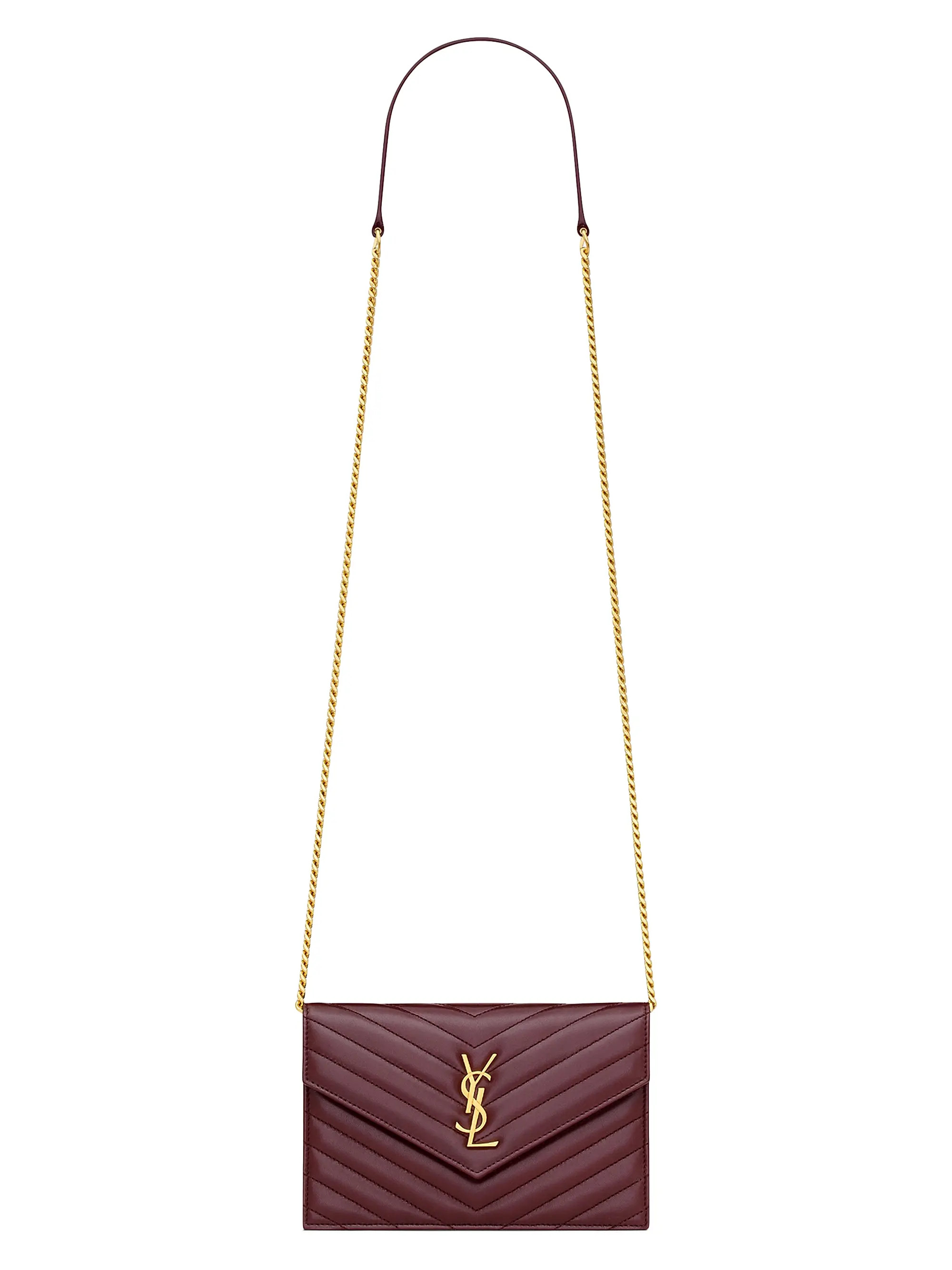 Saint Laurent Cassandre Envelope Chain Wallet in Lambskin | Saks Fifth Avenue | Saks Fifth Avenue