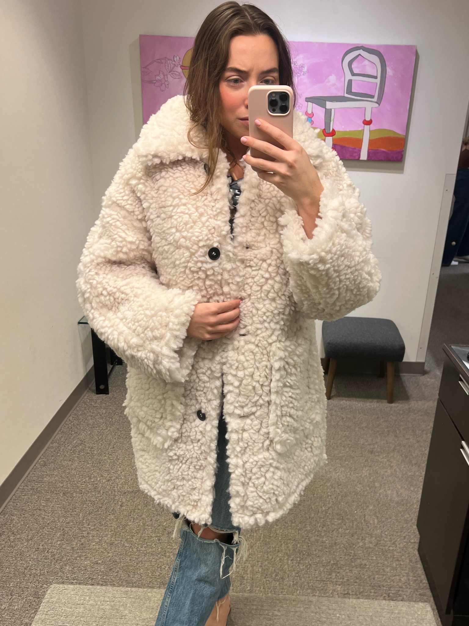 Topshop super soft borg cheap coat