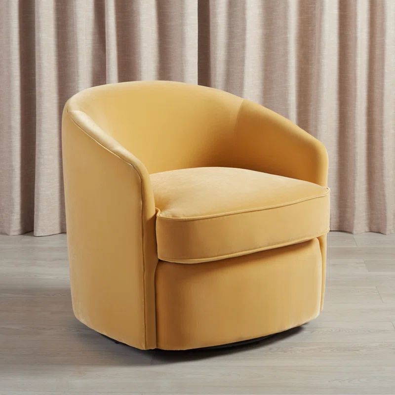 Hilah 30.5" W Velvet Swivel Barrel Chair | Wayfair Professional