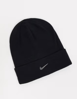 Nike Metallic Swoosh beanie in black | ASOS (Global)