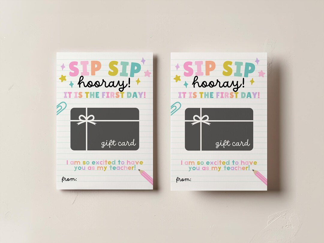 Back to School Teacher Gift Card Holder, First Day of School Gift, Last Minute Gift Printable, Co... | Etsy (US)
