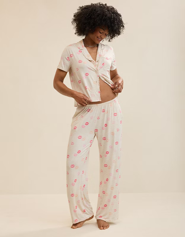 Aerie Real Soft® Ruffle Trouser PJ Pant | American Eagle Outfitters (US & CA)