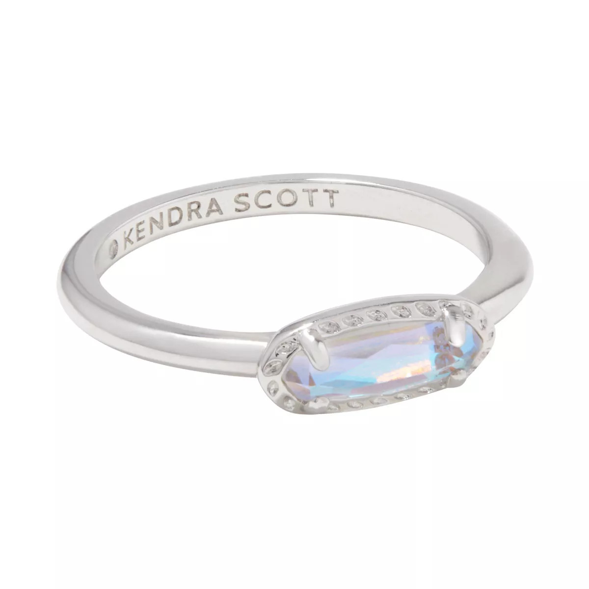 Kendra Scott Emma Rhodium Over Brass Band Ring - Dichroic Glass 8 | Target