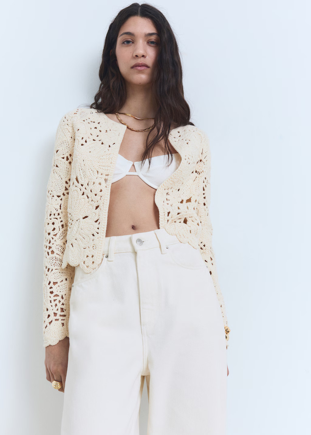 Openwork knitted jacket - Women | MANGO USA | Mango (US/MX/AU)