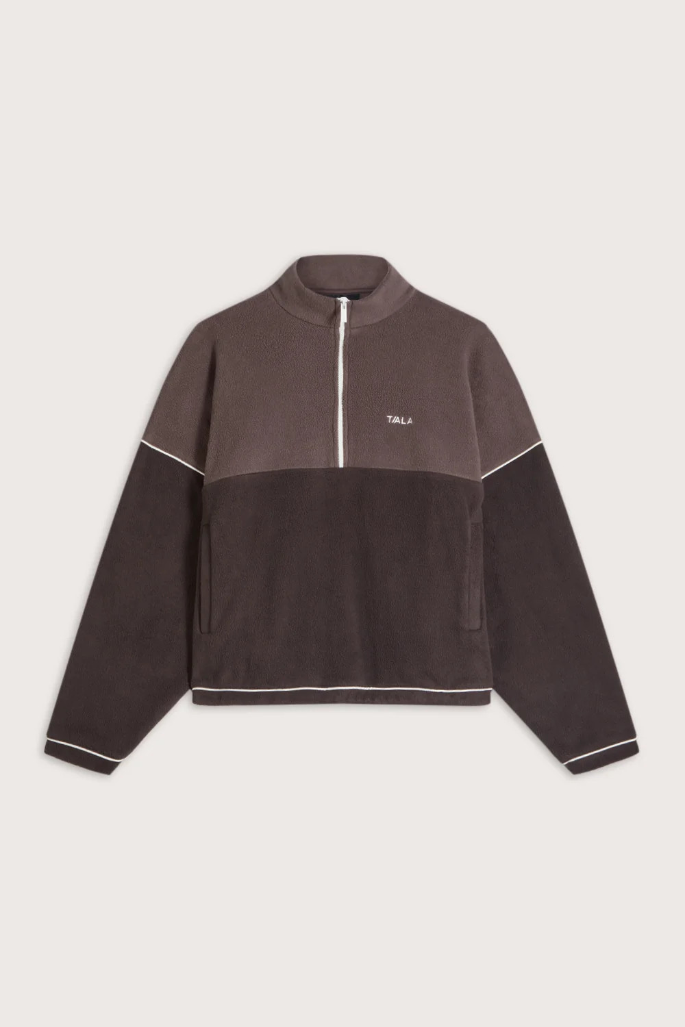 1/4 Zip Fleece Jacket - Mocha Brown / Americano | TALA (UK)