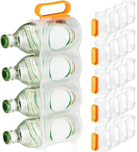 6 Pcs Portable Soda Can Organizer for Refrigerator Shelf Clear Plastic Beer Can Racks with Remova... | Amazon (US)