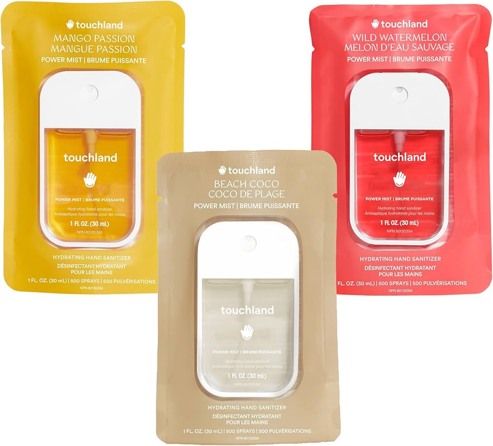 Touchland Power Mist Hydrating Hand Sanitizer Spray, TROPICAL Trio Set (Beach Coco, Wild Watermel... | Amazon (CA)