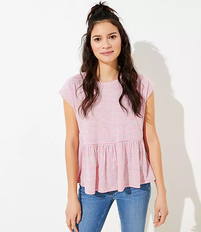 Striped Peplum Tee | LOFT | LOFT